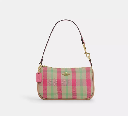 Nolita 19 With Plaid Print Pink Multi Bag Coach