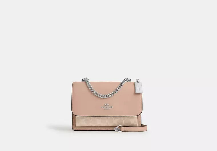 Klare Crossbody Bag In Signature Canvas Sand Taupe Coach