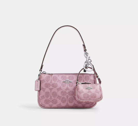 Boxed Nolita 19 And Nolita Bag Charm Set In Signature Canvas Rose Coach