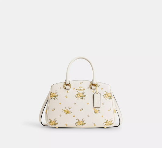 Savannah Small Carryall Bag With Floral Print Chalk Multi Coach