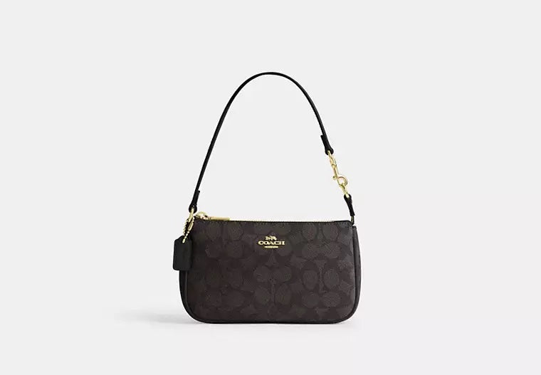 Nolita 19 In Signature Canvas Walnut Black Coach