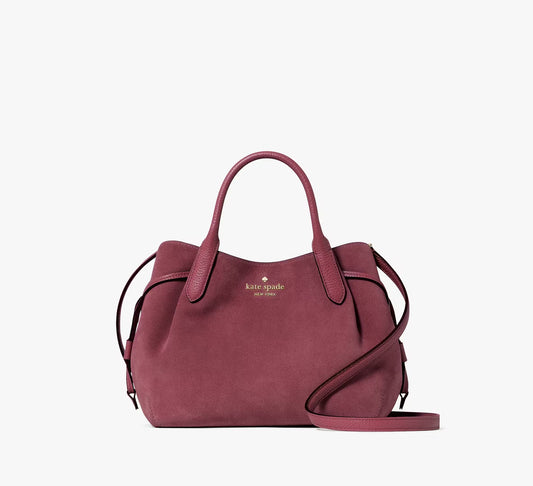 Dumpling Suede Small Satchel Bag Dark Merlot Kate Spade
