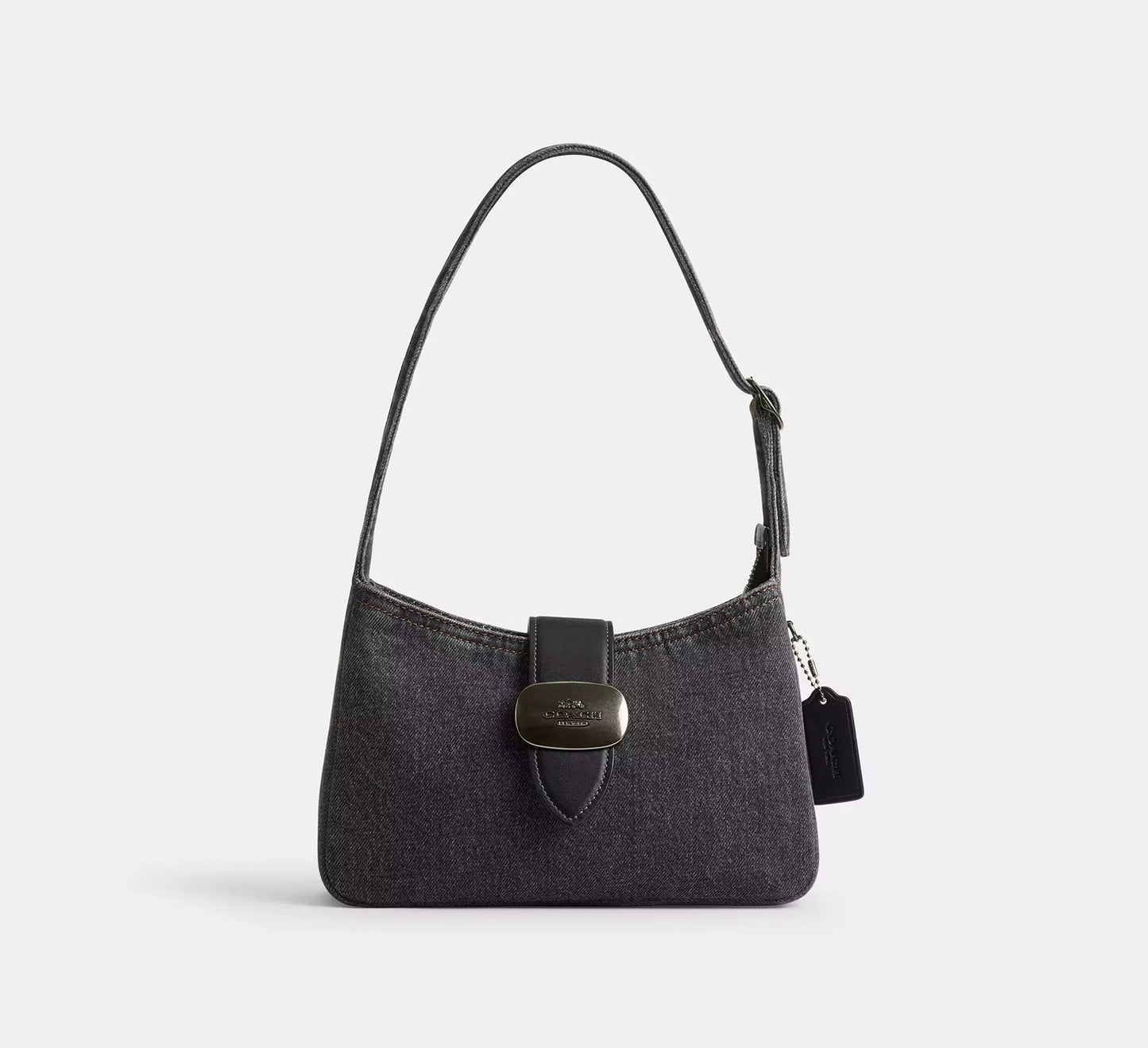 Eliza Shoulder Bag In Signature Denim Washed Grey Coach