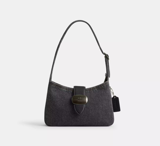 Eliza Shoulder Bag In Signature Denim Washed Grey Coach