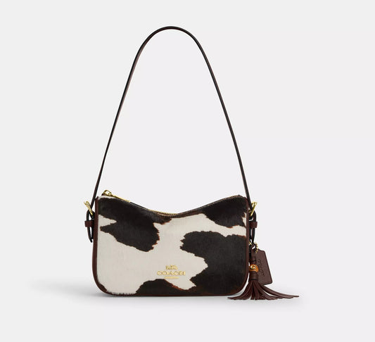 Kailey Shoulder Bag With Cow Print And Tassel Coach