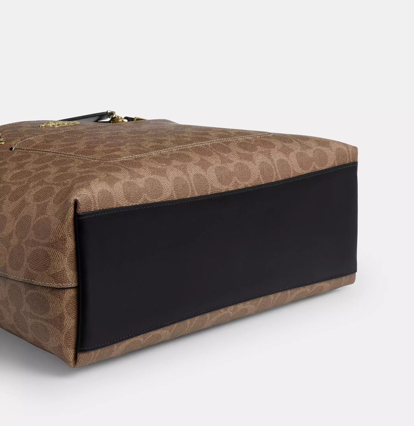 Station Tote Bag In Signature Canvas Tan Black Coach