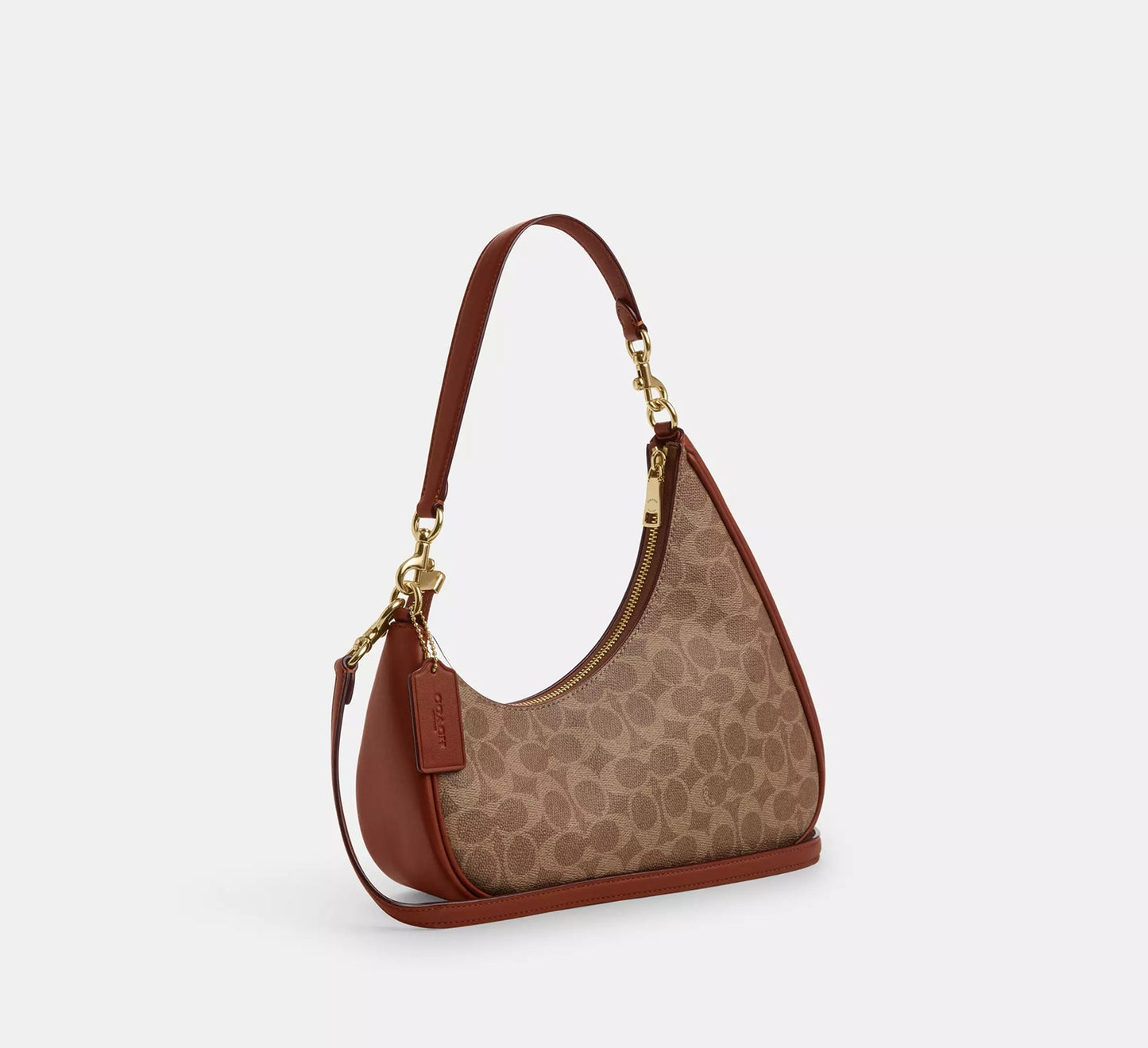 Twisted Teri Shoulder Bag In Signature Canvas Tan Caramel Coach