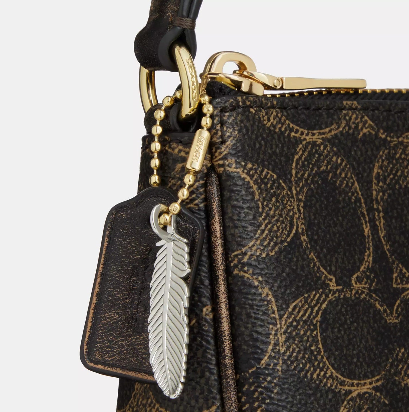 Nolita 19 In Loved Signature Canvas With Charms Brown Coach