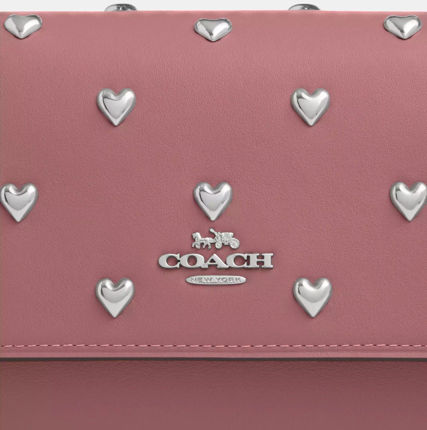 Mini Klare Crossbody Bag With Heart Rivets Peony Coach