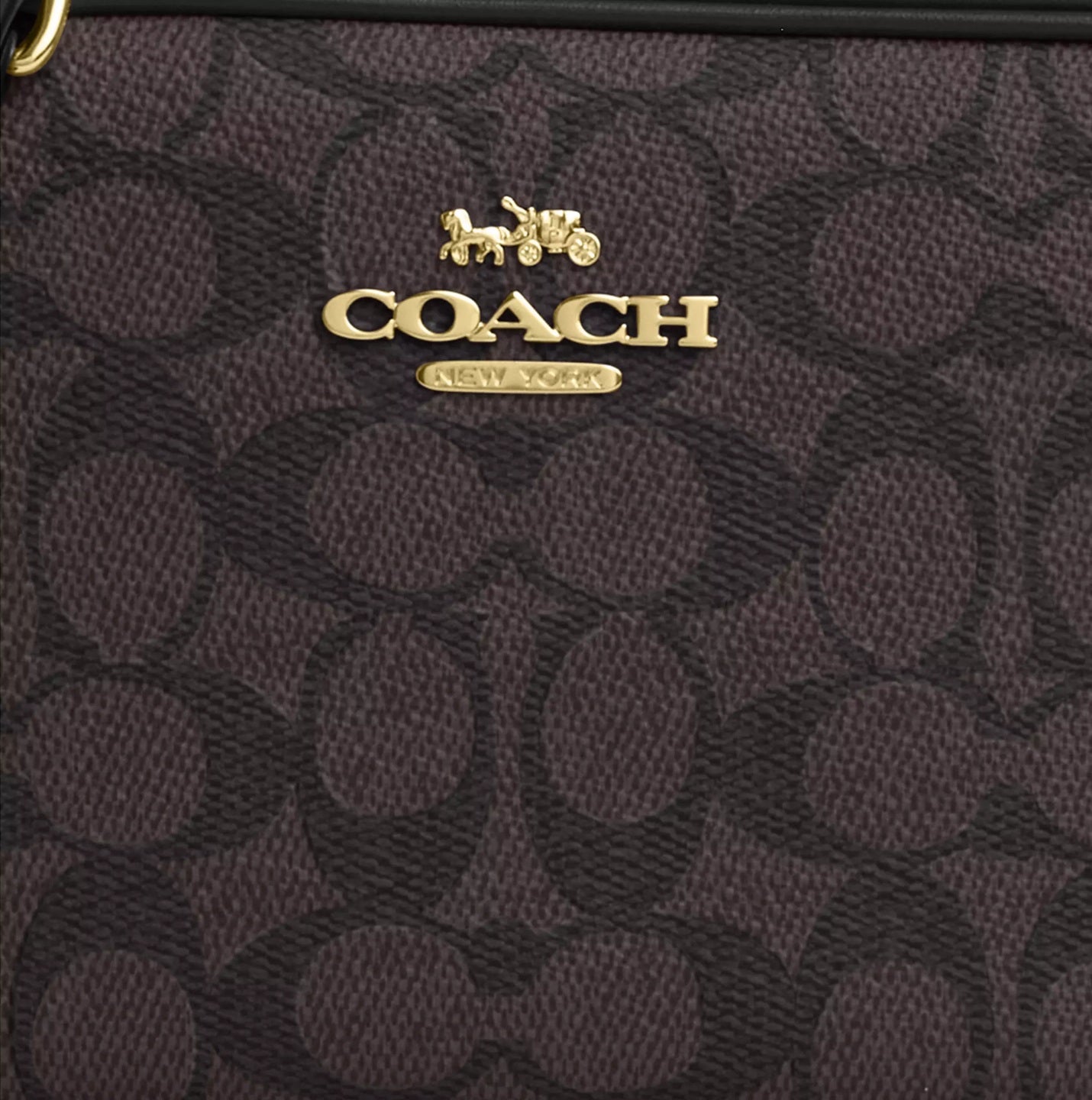 Mini Jamie Camera Bag In Signature Canvas Walnut Black Coach