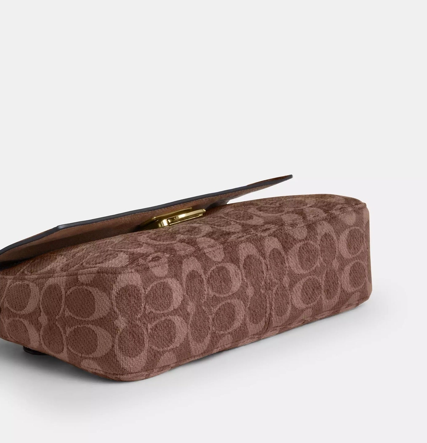 Etta Small Flap Shoulder Bag In Signature Chenille Vintage Brown Coach