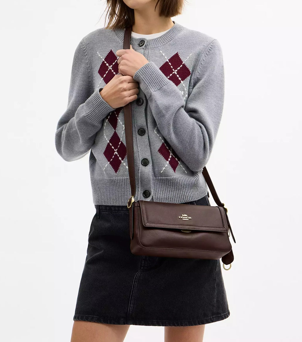 Etta Small Flap Shoulder Bag Espresso Coach