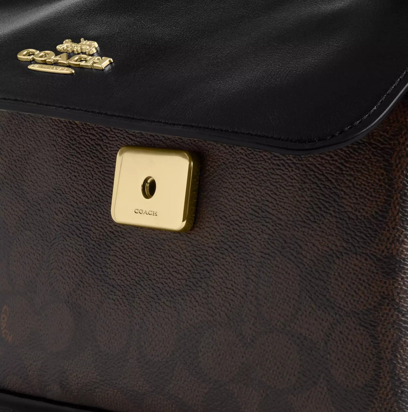 Elodie Crossbody Bag In Signature Canvas Walnut Black Coach