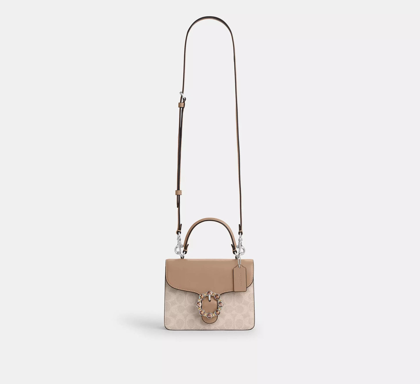 Courtney Top Handle Bag In Signature Canvas Silver Coach
