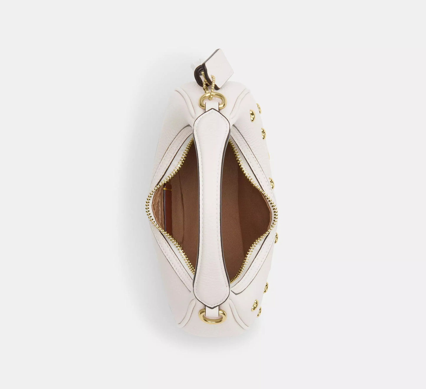 Carmen Mini Crossbody Bag With Heart Rivets Gold Chalk Coach