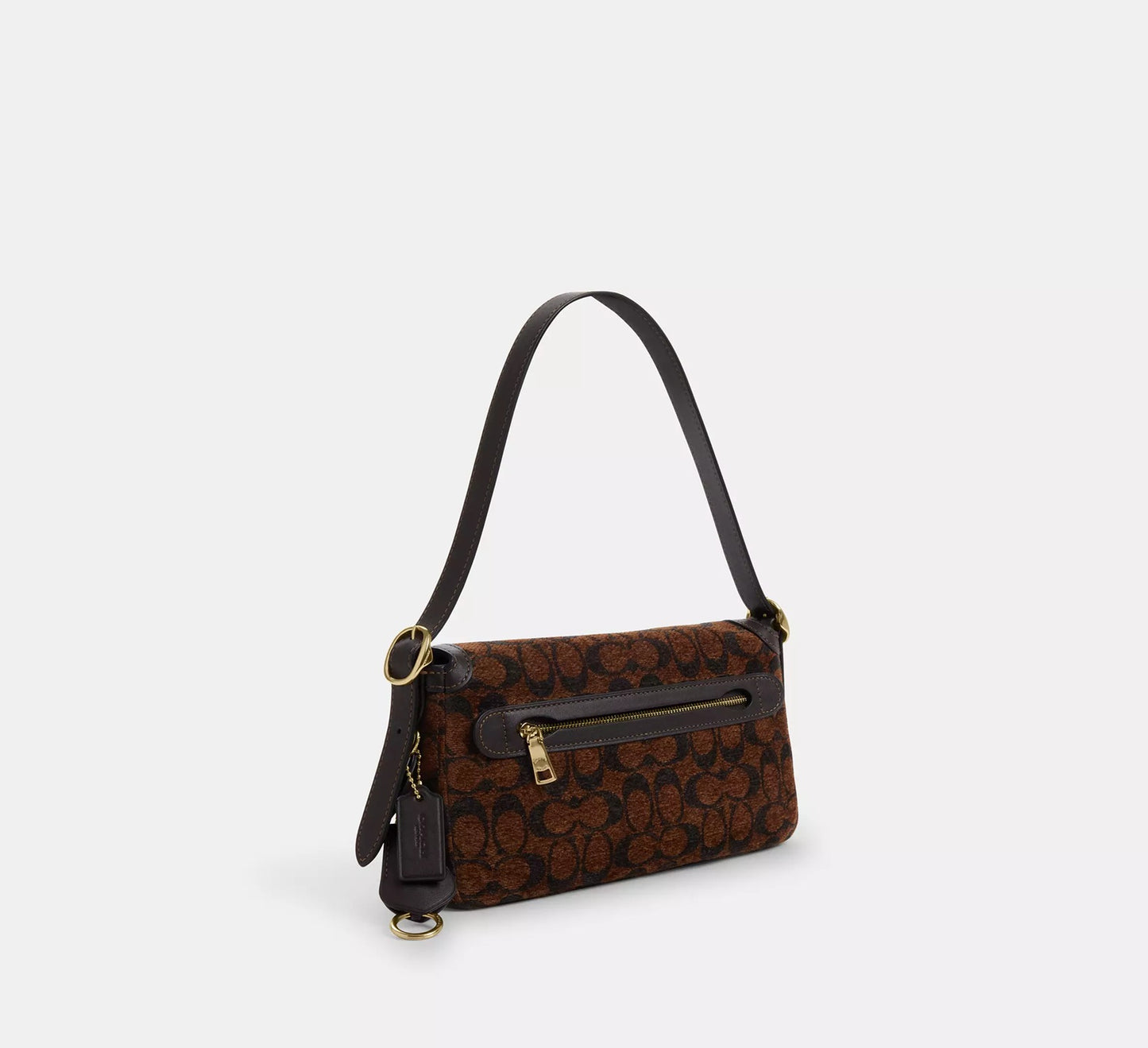 Etta Small Flap Shoulder Bag In Signature Chenille Truffle Coach