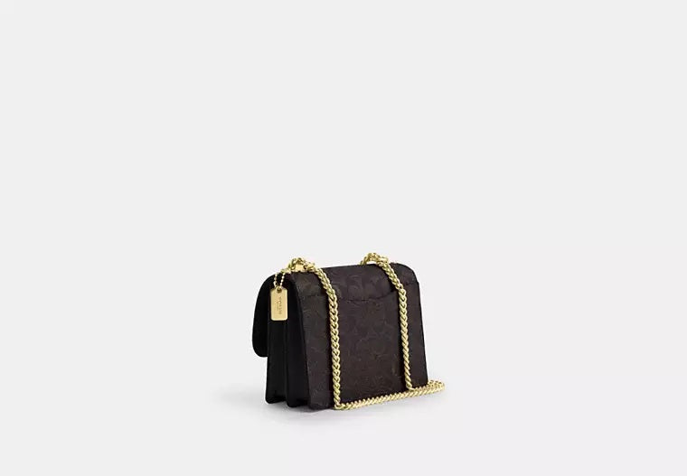 Mini Klare Crossbody Bag In Signature Canvas Walnut Black Coach