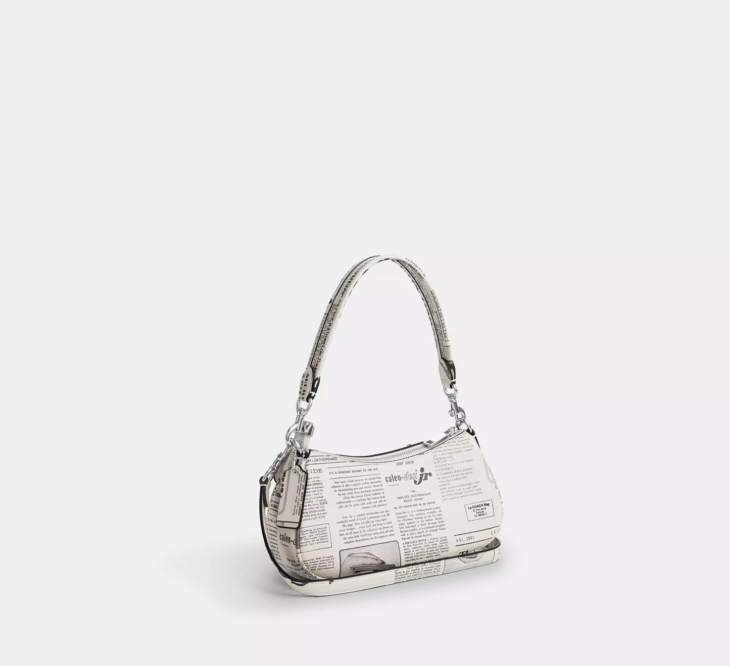 Ashton Shoulder Bag With Newspaper Print Chalk Multi Coach