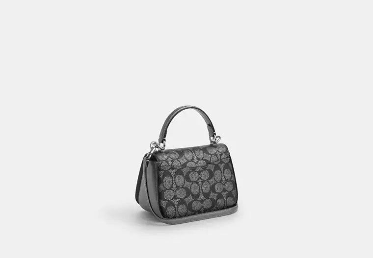 Lysa Top Handle Bag In Signature Canvas Gunmetal Coach