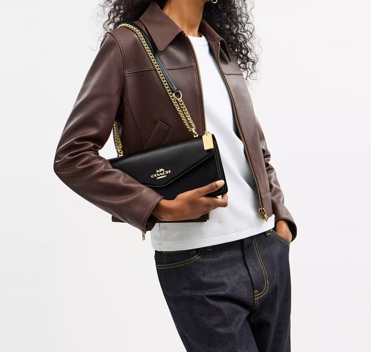 Klare Envelope Crossbody Bag Black Coach