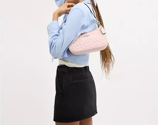 Teri Shoulder Bag In Signature Leather Bag Blush Coach