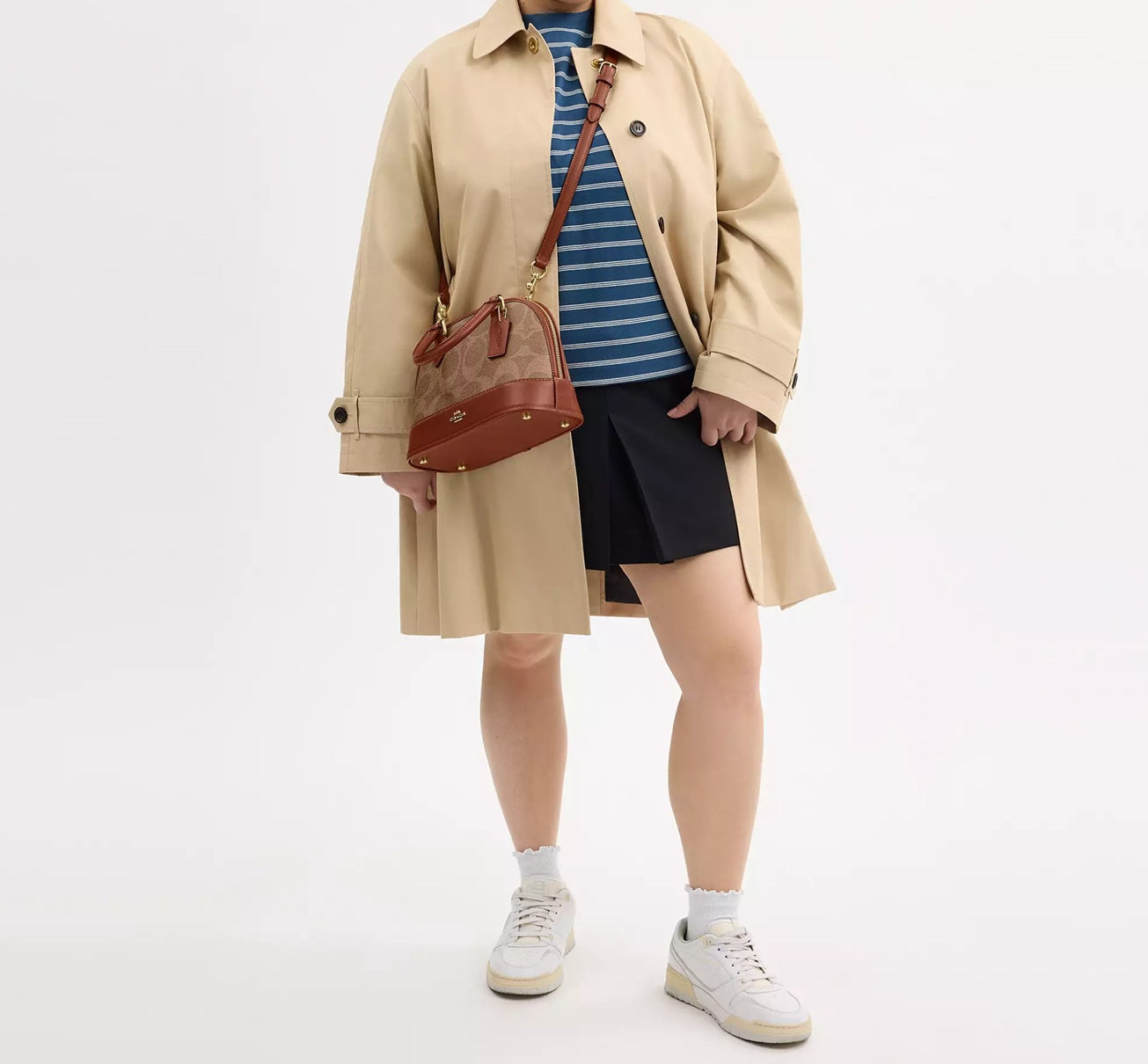 Sabrina Satchel Bag In Signature Canvas Tan Caramel Coach