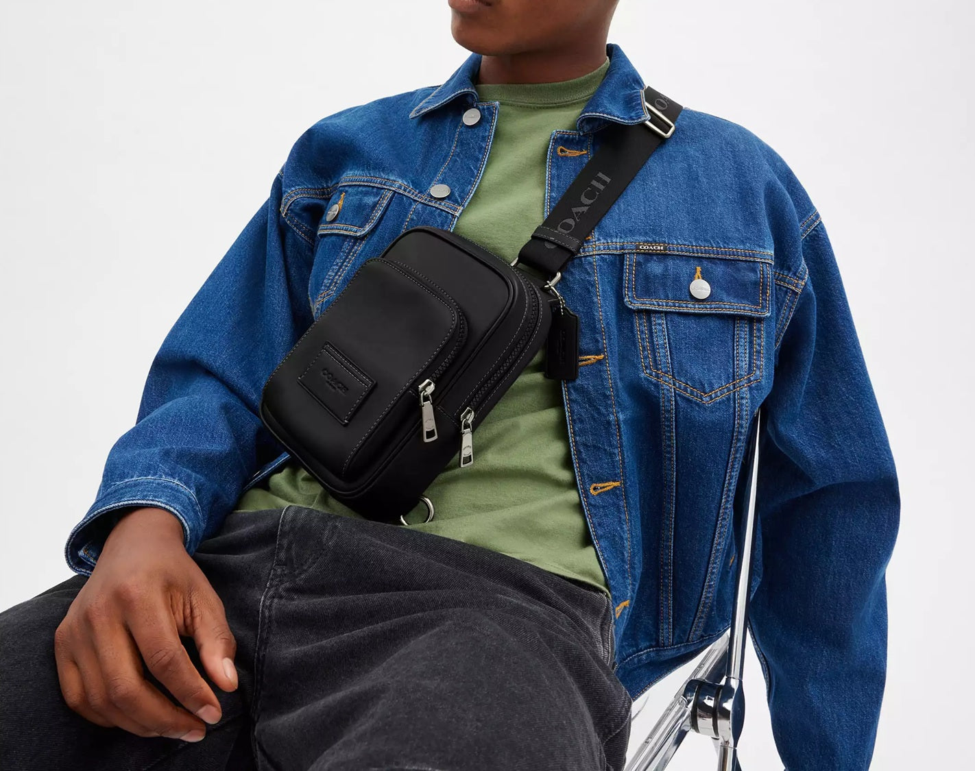 Racer Sling Pack Gunmetal Black Coach