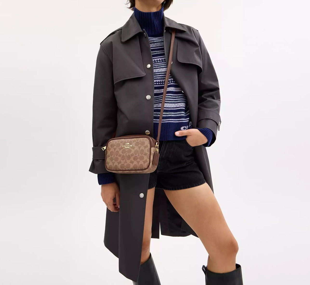 Mini Jamie Camera Bag In Signature Canvas Tan Brown Coach