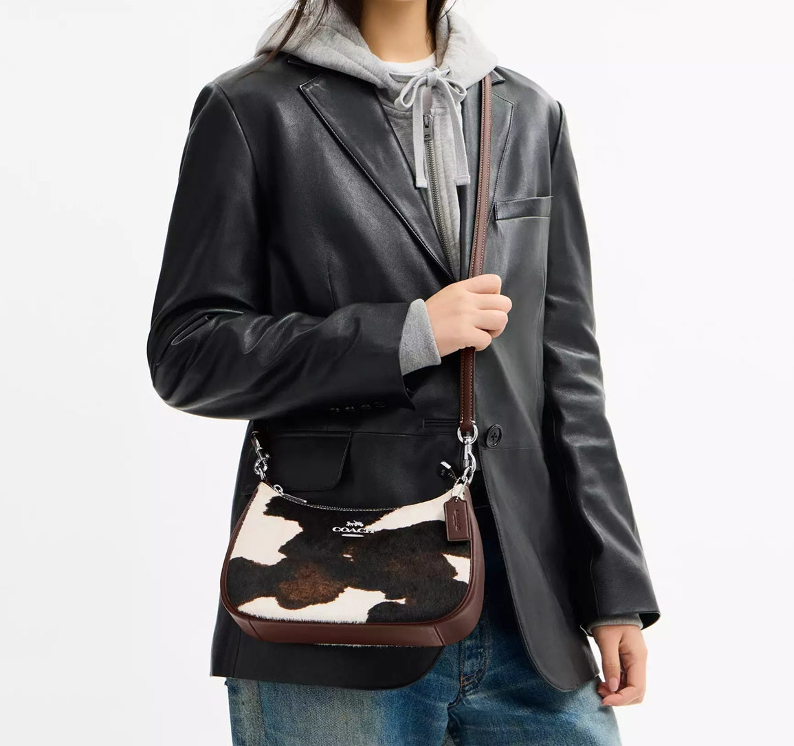 Teri Shoulder Bag With Cow Print Multi Coach