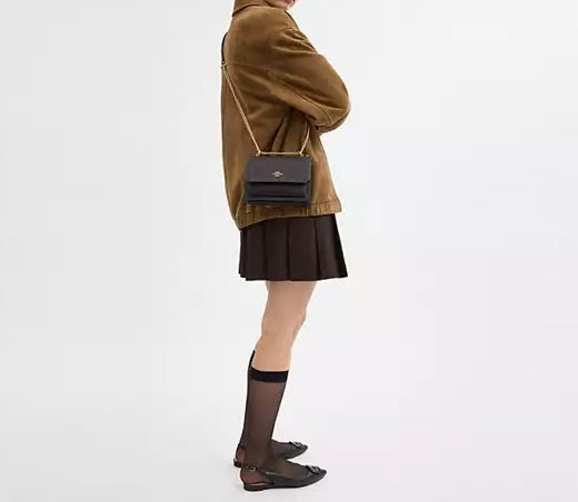 Mini Klare Crossbody Bag In Signature Canvas Walnut Black Coach