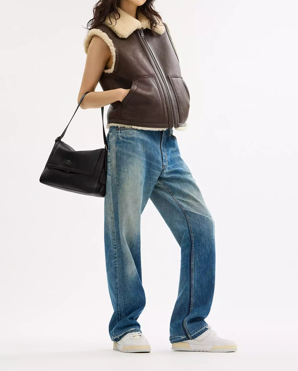 Etta Flap Bag Gunmetal Black Coach