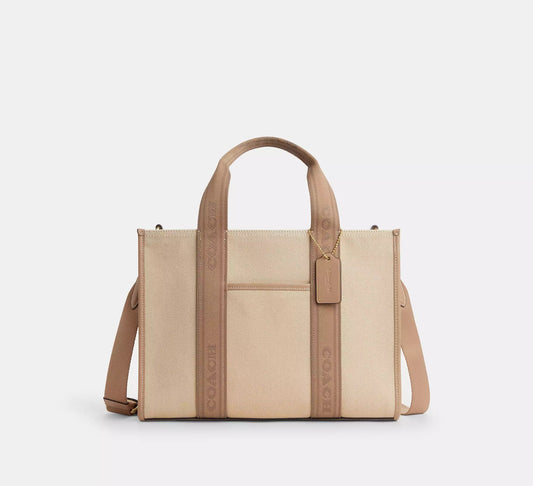 Smith Tote Bag Dark Natural Multi Coach
