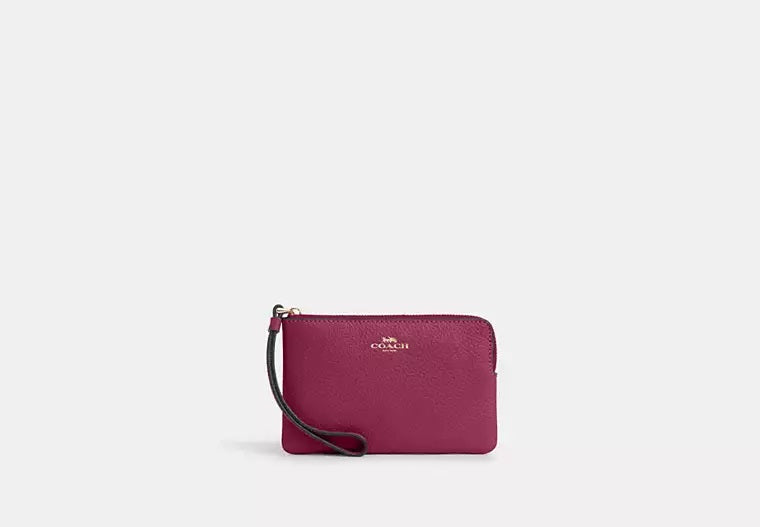 Corner Zip Wristlet Pink Coach