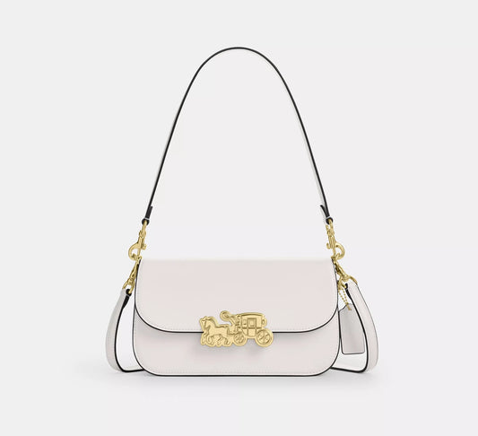 Harper Shoulder Bag Gold Chalk Coach