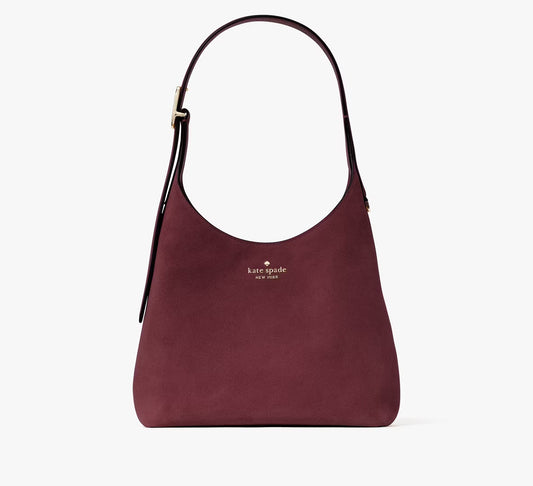 454 Suede Small Shoulder Bag Dark Merlot Kate Spade