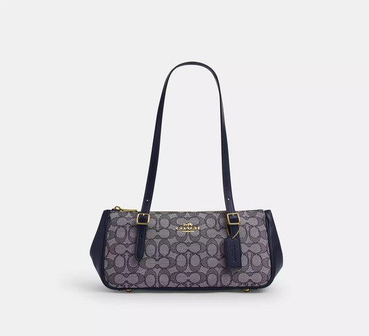 Asher Shoulder Bag In Signature Jacquard Midnight Navy Coach