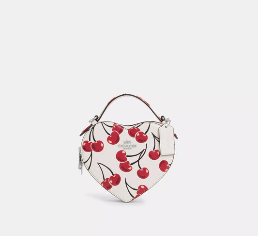 Heart Crossbody Bag With Cherry Print Bag Chalk Multi Coach