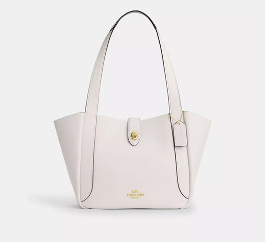 Hadley Turnlock Tote Bag Chalk Coach
