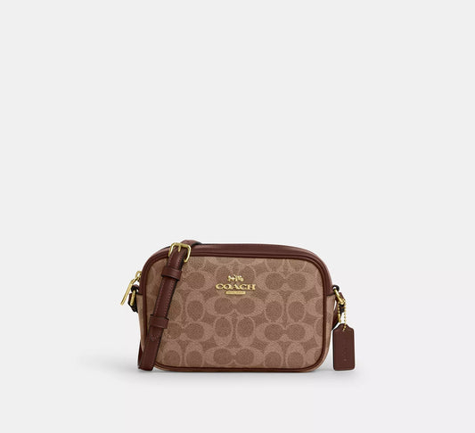 Mini Jamie Camera Bag In Signature Canvas Tan Brown Coach