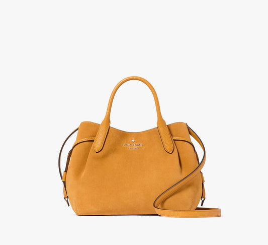 Dumpling Suede Small Satchel Bag Squash Blossom Kate Spade