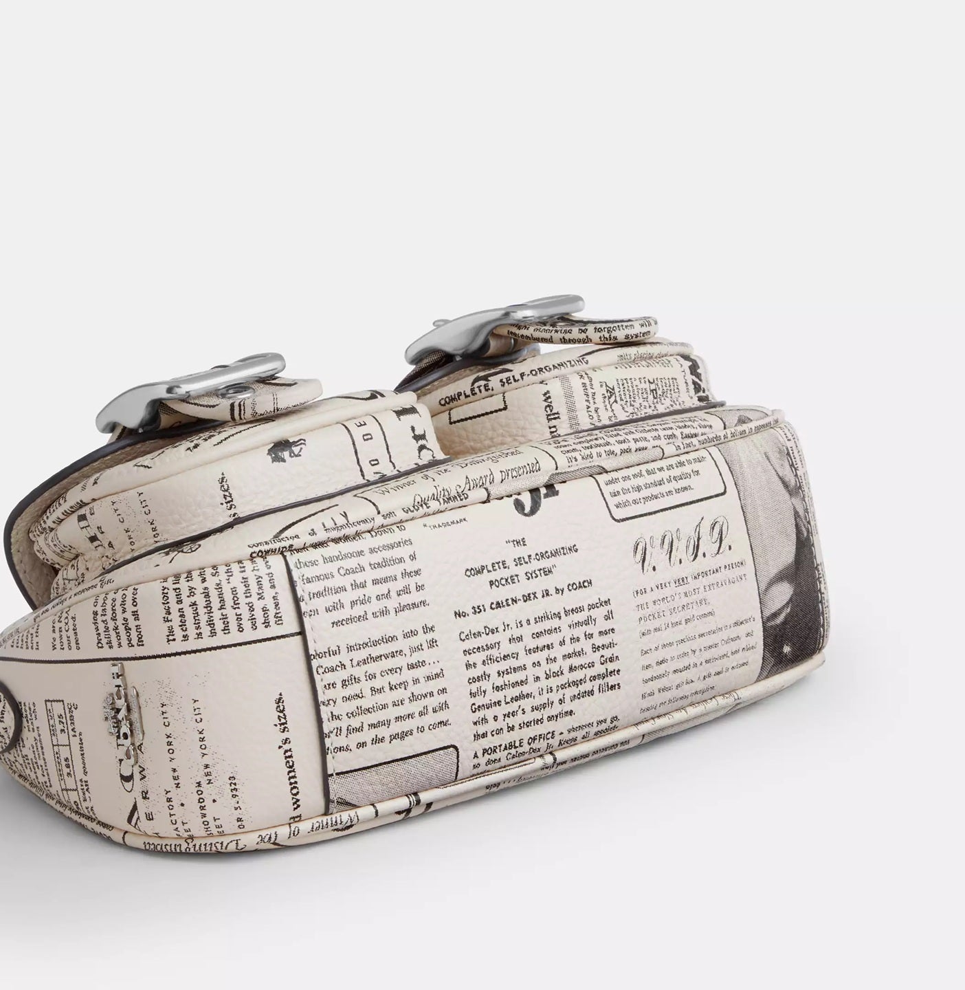Ashton Shoulder Bag With Newspaper Print Chalk Multi Coach