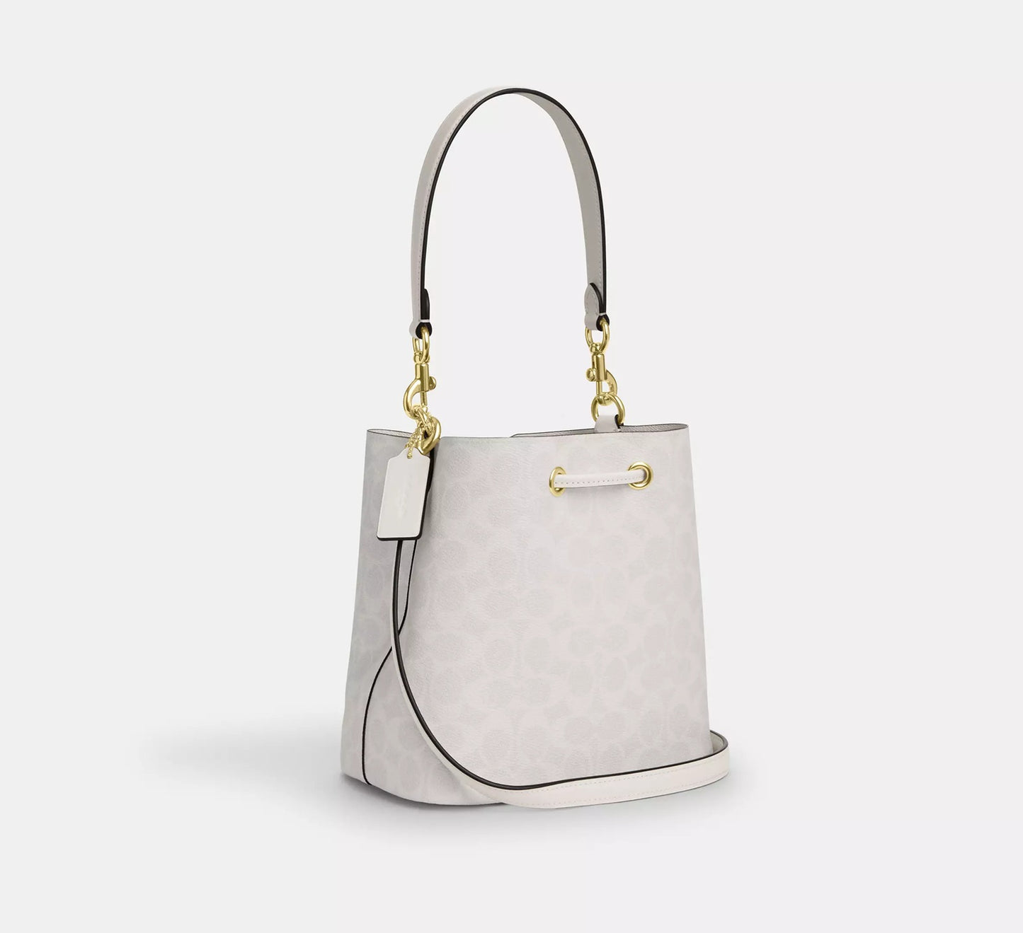 Rowan Bucket Bag In Signature Canvas White Chalk Coach
