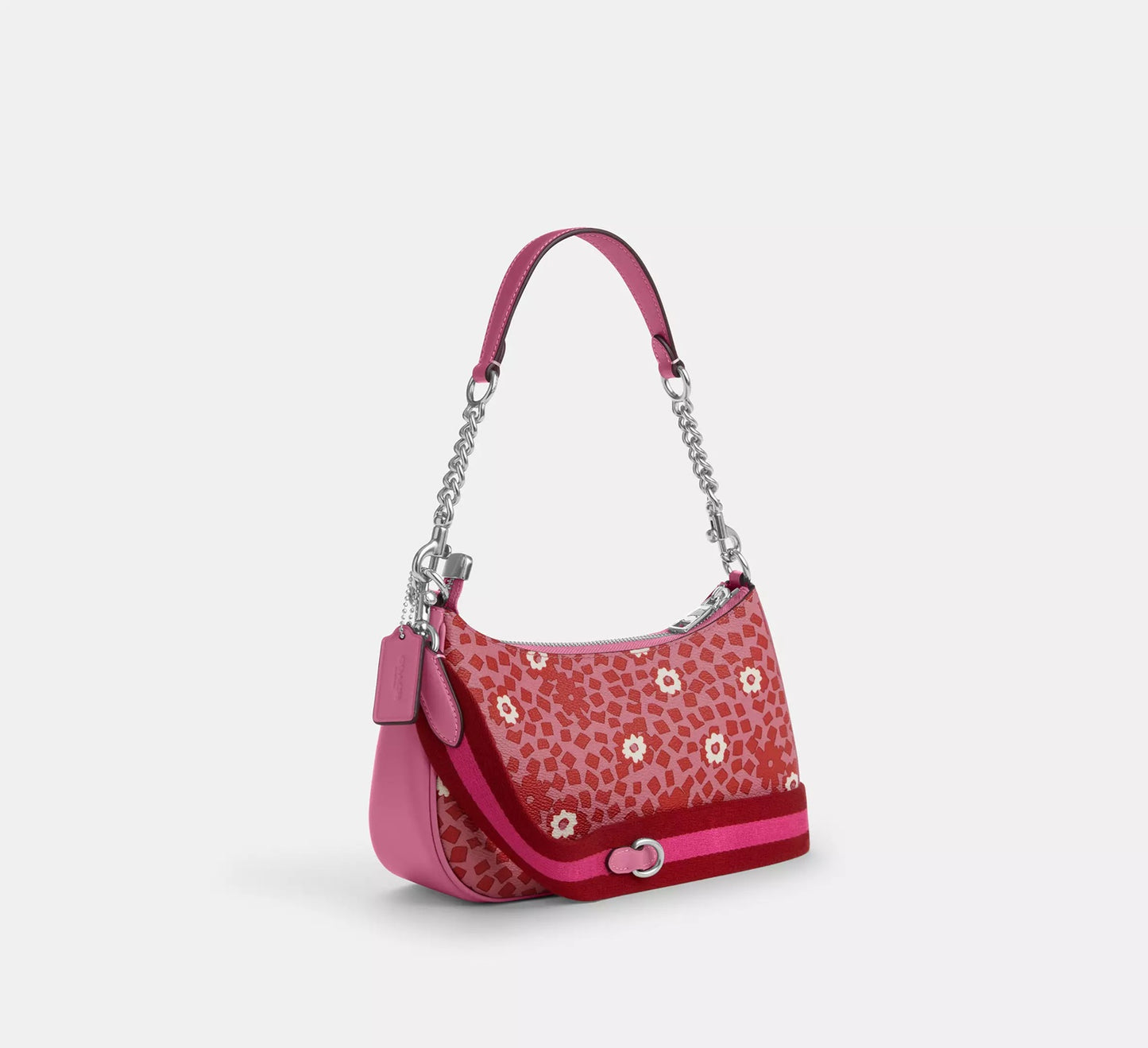 Teri Shoulder Bag With Floral Print Pink Multi Coach