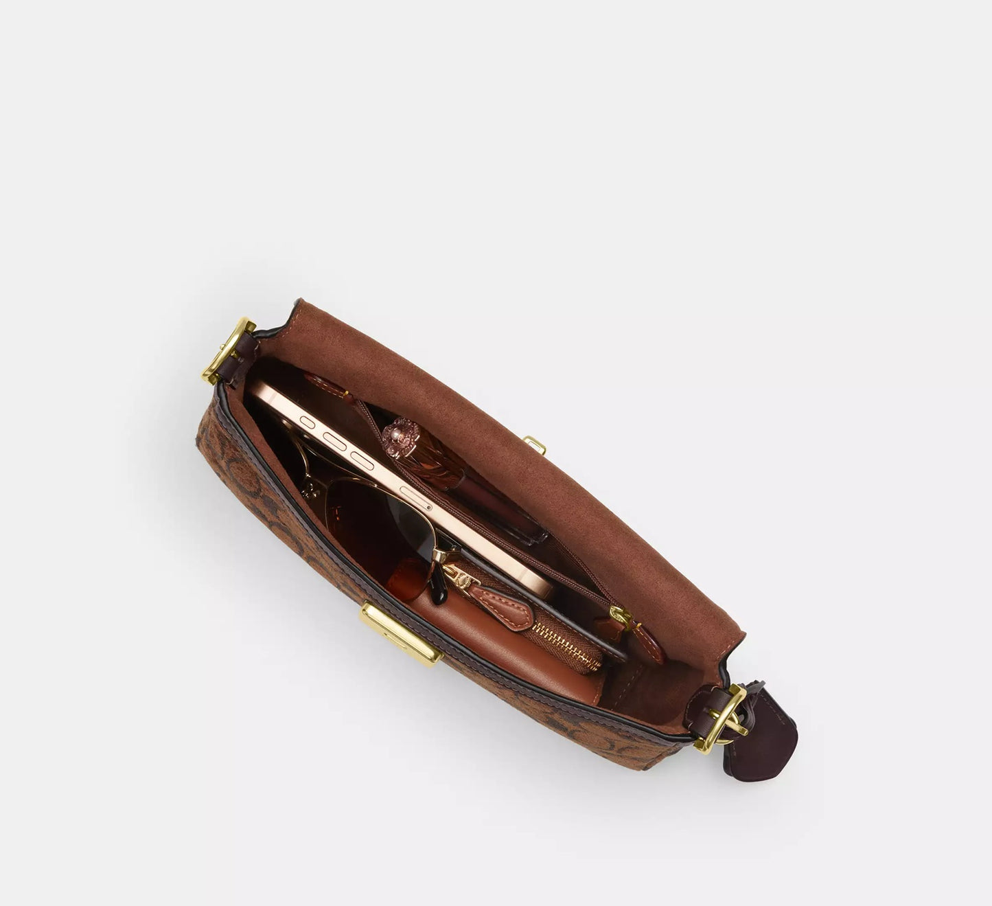 Etta Small Flap Shoulder Bag In Signature Chenille Truffle Coach