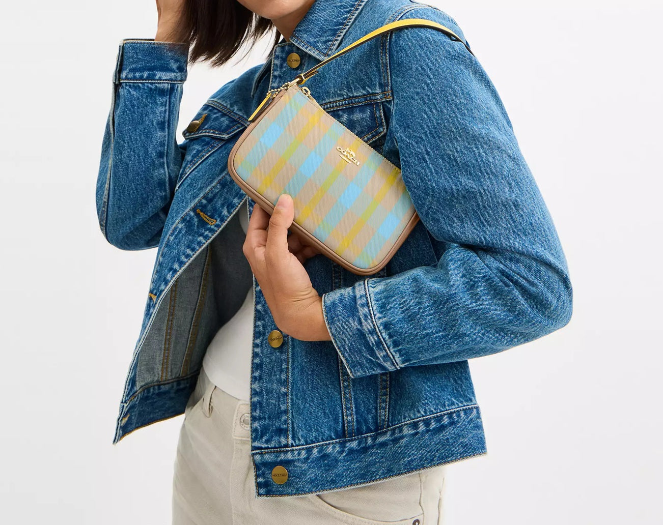 Nolita 19 With Plaid Print Bright Maize Multi Bag Coach
