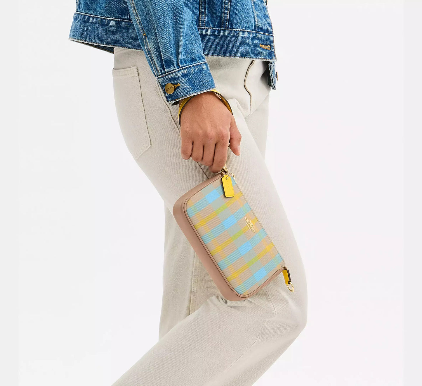 Nolita 19 With Plaid Print Bright Maize Multi Bag Coach