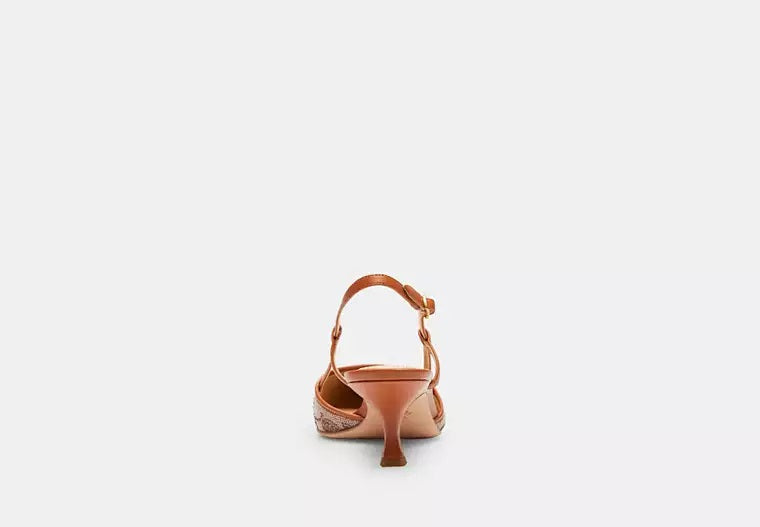 Rosie Slingback In Crystal Signature Jacquard Burnished Amber Coach