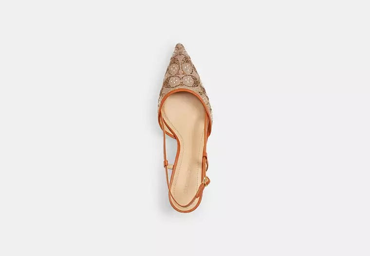 Rosie Slingback In Crystal Signature Jacquard Burnished Amber Coach