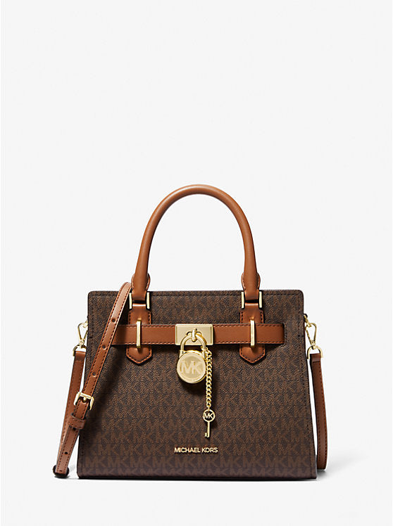 Hamilton Small Logo Satchel Brown Michael Kors