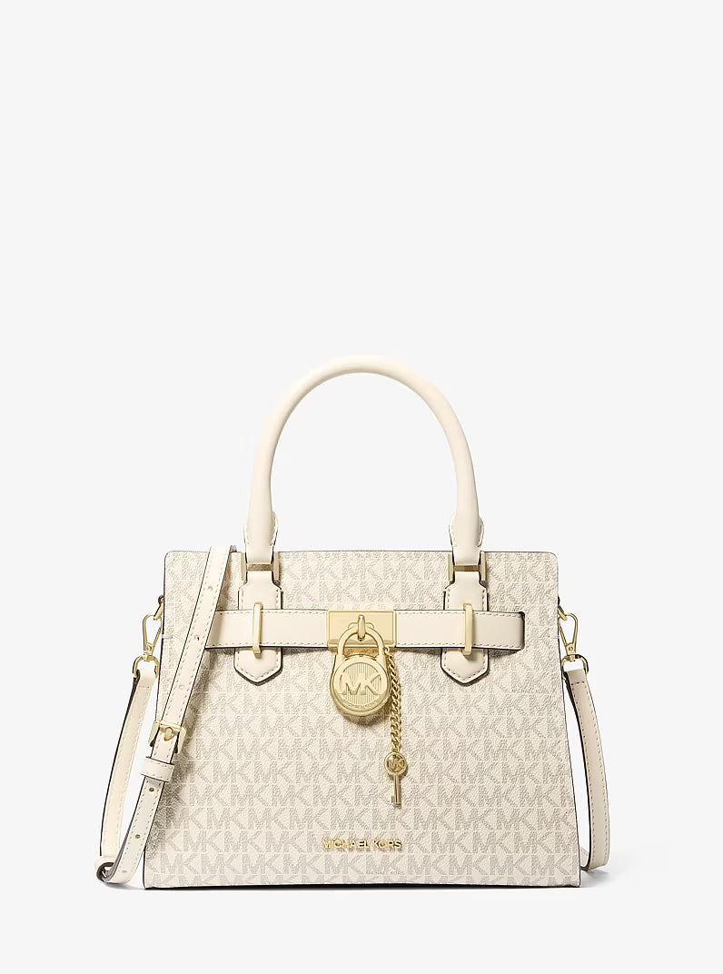 Hamilton Small Logo Satchel Cream Michael Kors
